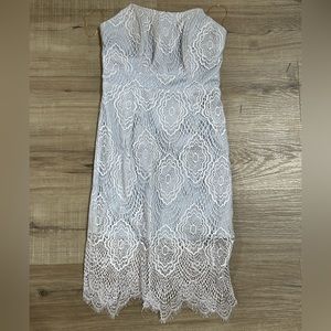 Lavender/Gray lace cocktail dress